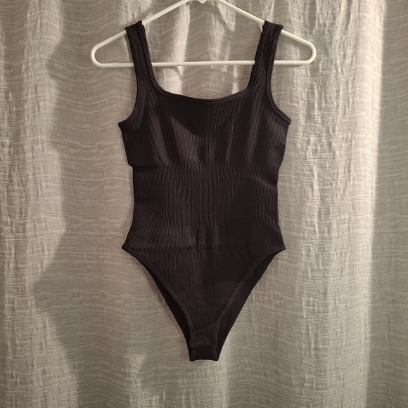 MRIGNT Tops - MRIGNT Black Square Neck Ribbed Tank Bodysuit-Size S- NWOT